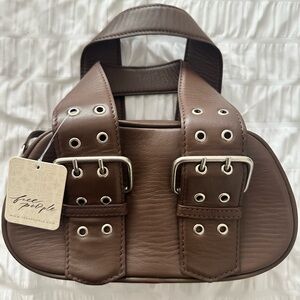 Free People Brown Leather Mini Bag